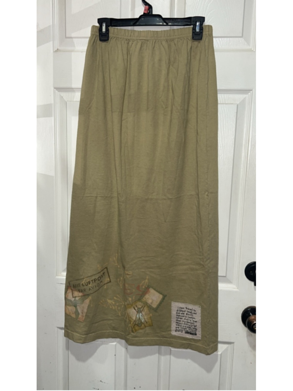 Women's Blue Fish Maxi Skirt Juniors 1 Olive Green